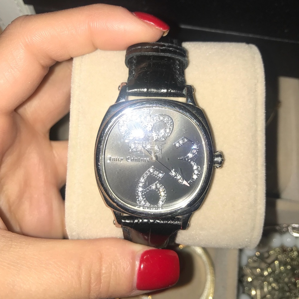 Black leather strap Juicy Couture watch